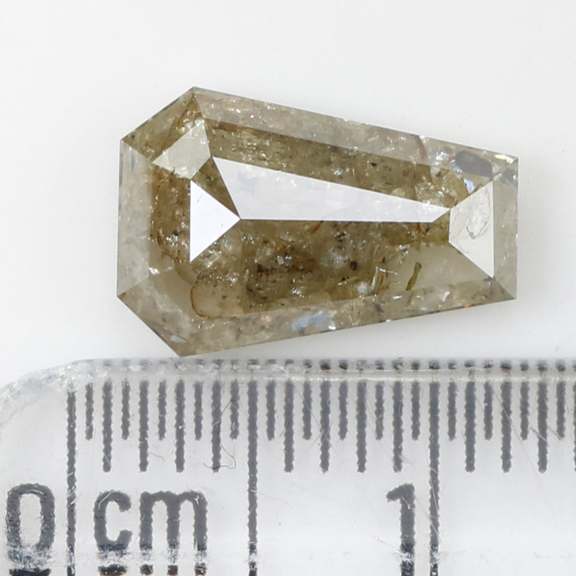 2.61 CT Natural Loose Coffin Cut Diamond Grey Brown Color Coffin Shape Diamond 11.05 MM Natural Loose Diamond Coffin Rose Cut Diamond QL400