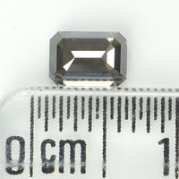 0.59 Ct Natural Loose Diamond, Emerald Cut Diamonds, Grey Black Diamond, Rose Cut Diamond, Rustic Diamond, Polished Diamond KDL9757