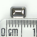 0.59 Ct Natural Loose Diamond, Emerald Cut Diamonds, Grey Black Diamond, Rose Cut Diamond, Rustic Diamond, Polished Diamond KDL9757