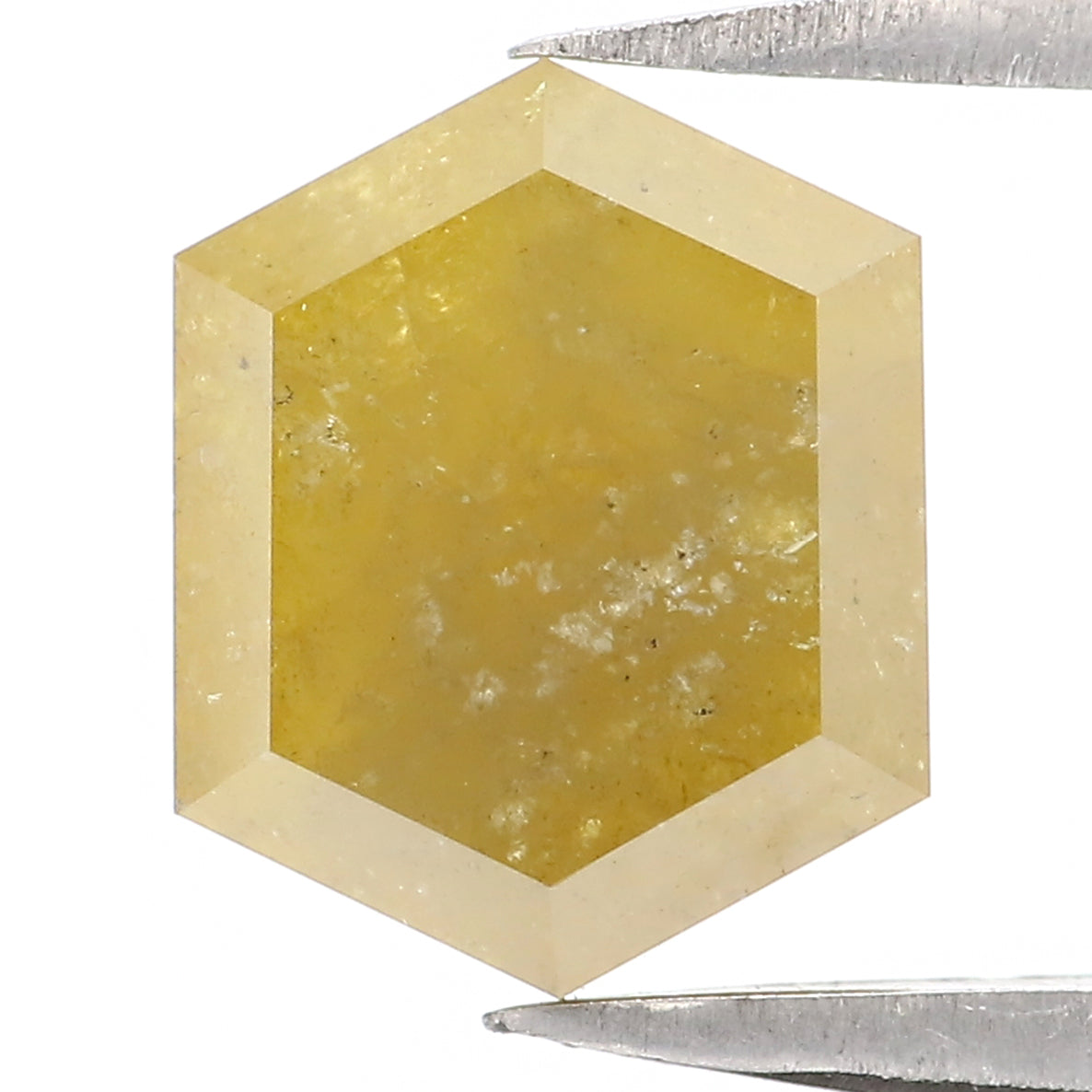 2.77 CT Natural Loose Hexagon Shape Diamond Yellow Color Hexagon Cut Diamond 8.95 MM Natural Loose Hexagon Shape Rose Cut Diamond LQ2090
