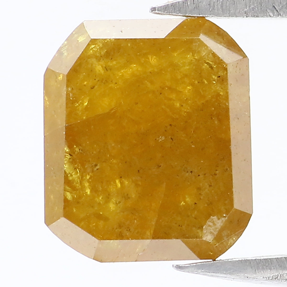 2.01 CT Natural Loose Emerald Shape Diamond Yellow Color Emerald Cut Diamond 7.75 MM Natural Yellow Color Emerald Rose Cut Diamond LQ9423