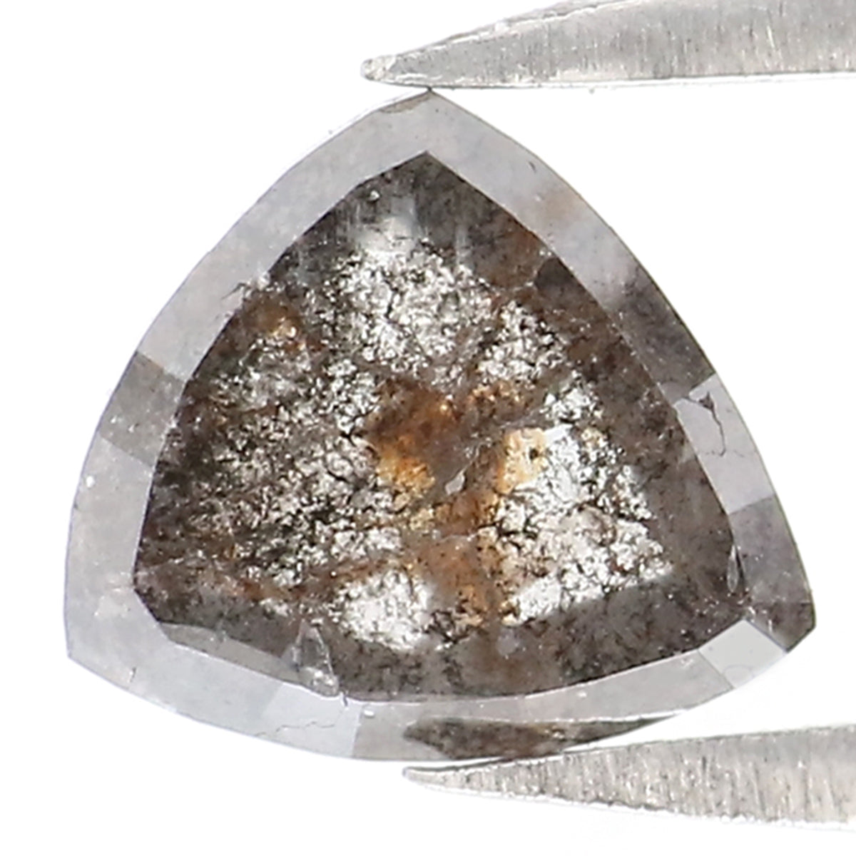 0.71 CT Natural Loose Triangle Shape Diamond Salt And Pepper Triangle Cut Diamond 6.05 MM Black Grey Color Triangle Rose Cut Diamond LQ8205