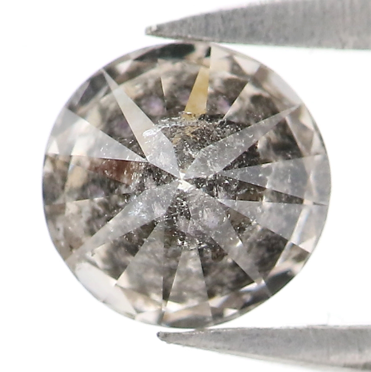 Natural Loose Round Salt And Pepper Diamond Black Grey Color 0.41 CT 4.68 MM Round Brilliant Cut Diamond L2566