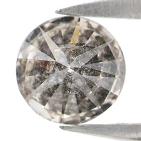 Natural Loose Round Salt And Pepper Diamond Black Grey Color 0.41 CT 4.68 MM Round Brilliant Cut Diamond L2566