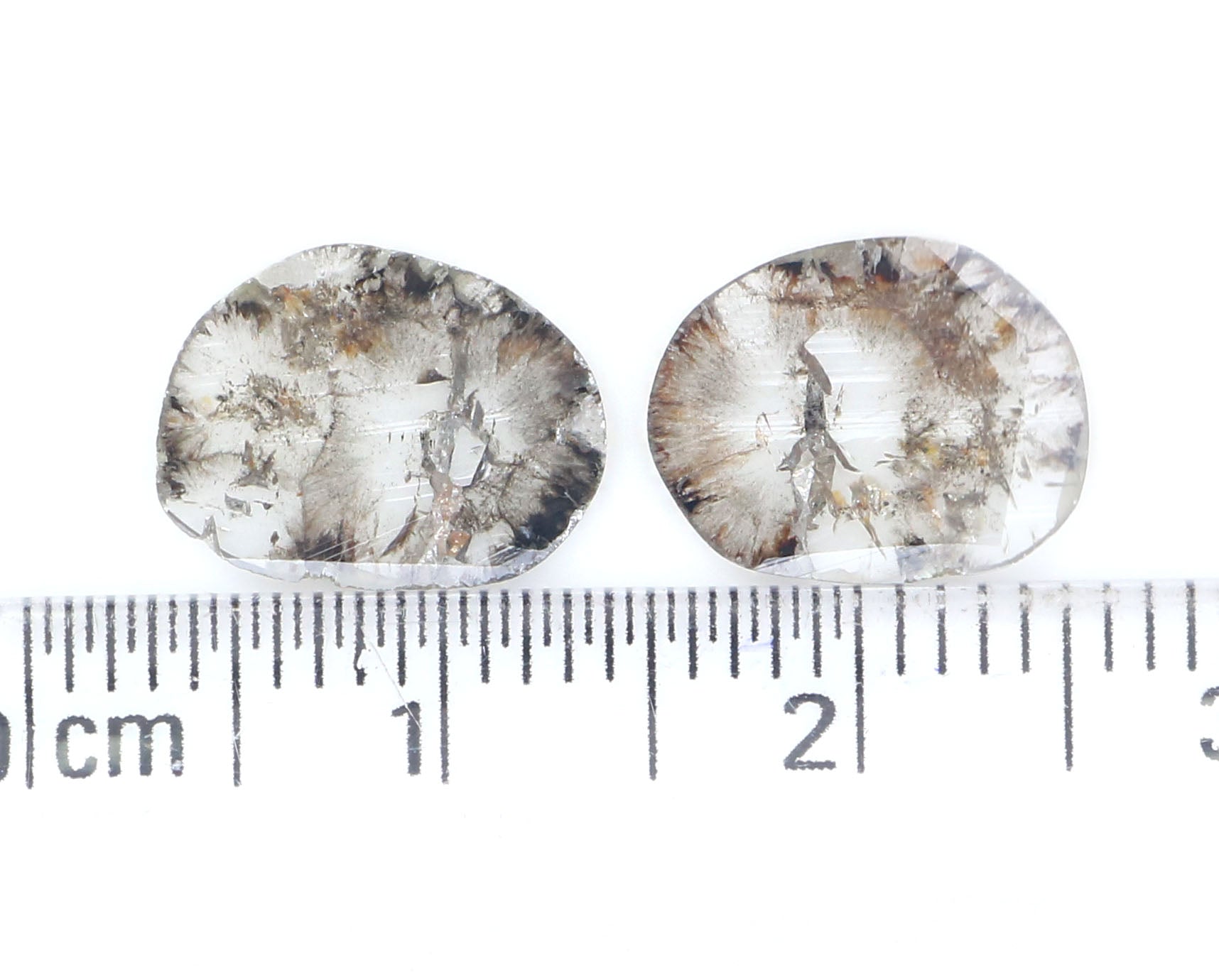 1.76 Ct Natural Loose Slice Shape Diamond Slice Salt And Pepper Diamond 10.60 MM Slice Natural Loose Diamond Slice Black Grey Diamond KQ2560