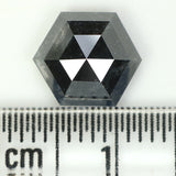 Natural Loose Hexagon Salt And Pepper Diamond Black Grey Color 2.45 CT 9.25 MM Hexagon Shape Rose Cut Diamond KDL1092