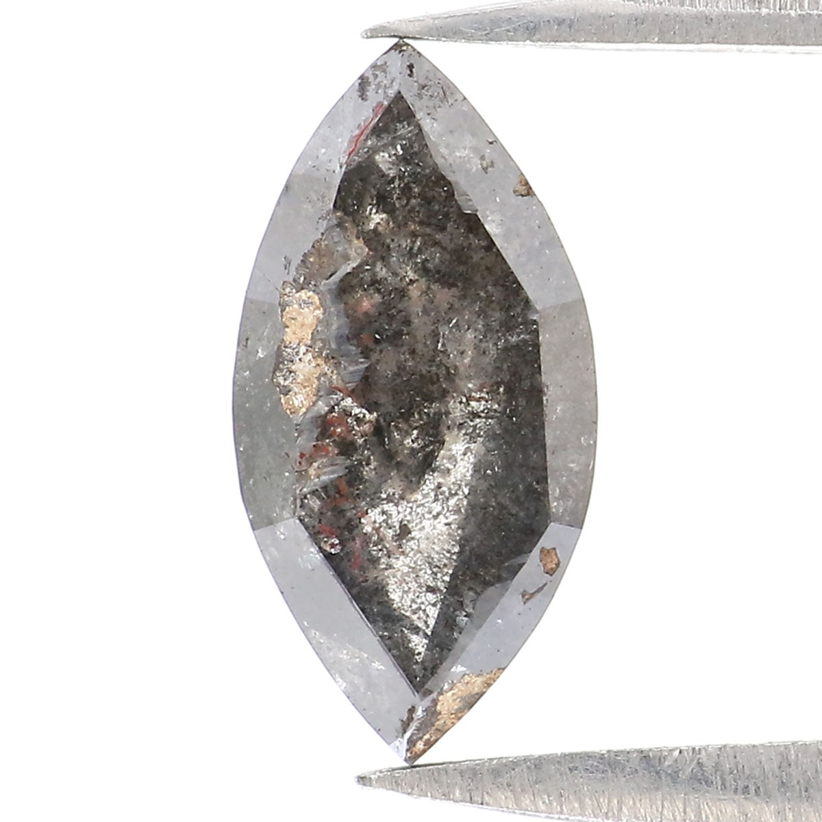 0.88 CT Natural Loose Marquise Shape Diamond Salt And Pepper Marquise Rose Cut Diamond 9.45 MM Black Grey Color Marquise Cut Diamond LQ2160