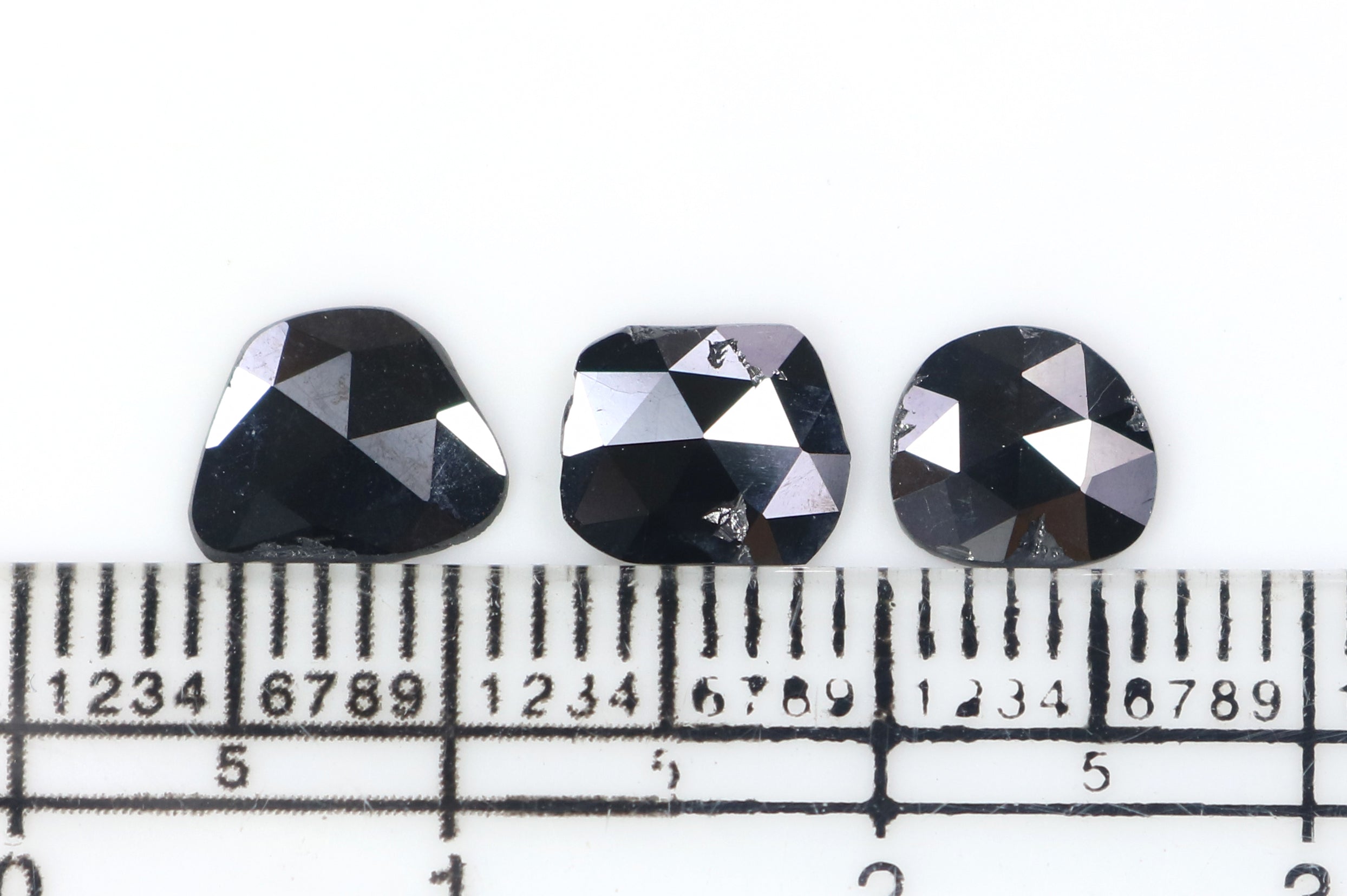 1.60 CT Natural Loose Slice Shape Diamond Black Color Slice Cut Diamond 7.55 MM Natural Loose Black Color Slice Rose Cut Diamond LQ2670