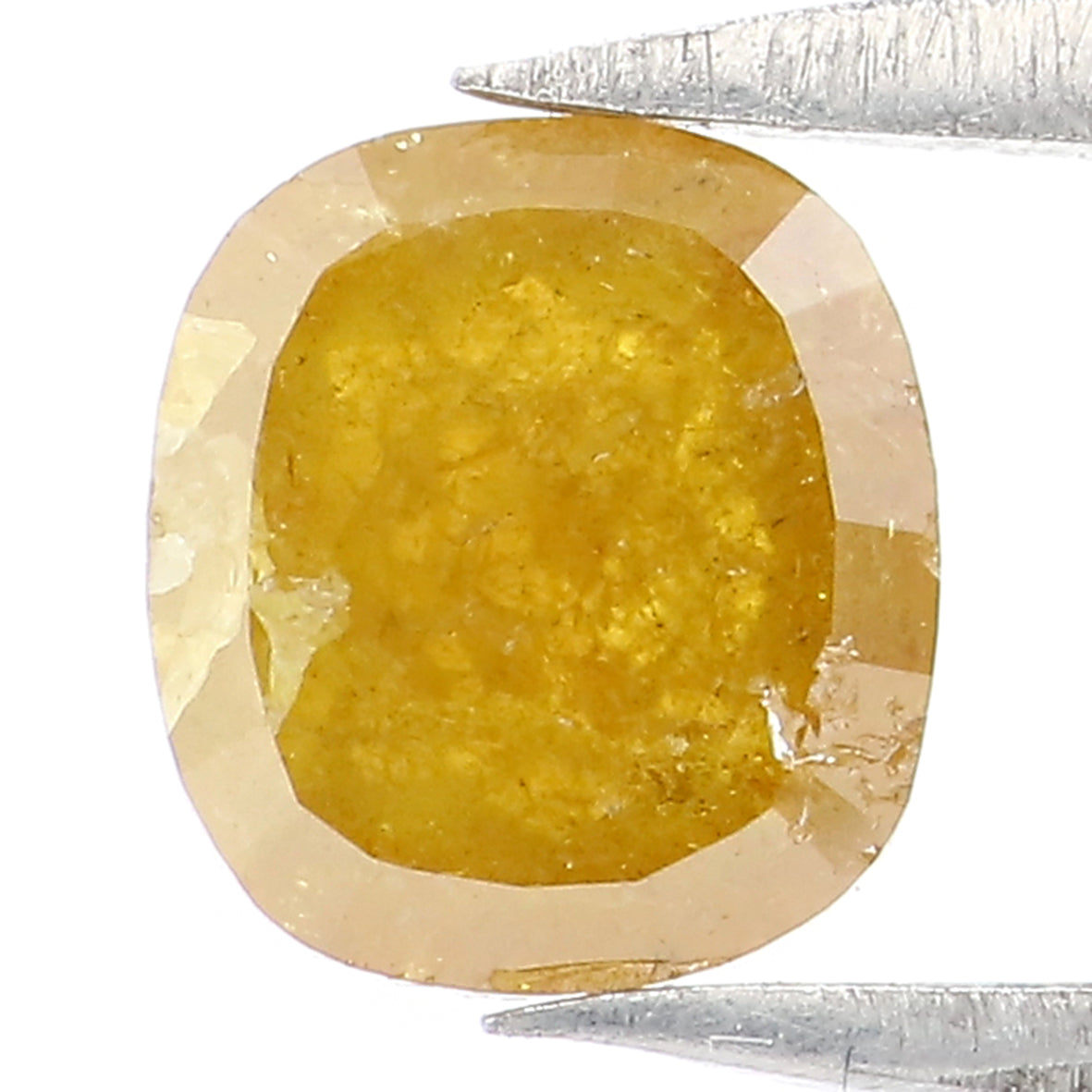0.80 CT Natural Loose Cushion Shape Diamond Yellow Color Cushion Cut Diamond 5.90 MM Natural Yellow Color Cushion Rose Cut Diamond KQ2470