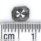 Natural Loose Emerald Salt And Pepper Diamond Black Grey Color 0.56 CT 5.20 MM Emerald Shape Rose Cut Diamond KR1114