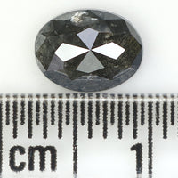 Natural Loose Oval Salt And Pepper Diamond Black Grey Color 1.04 CT 7.35 MM Oval Shape Rose Cut Diamond KDL1021