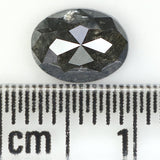 Natural Loose Oval Salt And Pepper Diamond Black Grey Color 1.04 CT 7.35 MM Oval Shape Rose Cut Diamond KDL1021