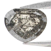 Natural Loose Heart Salt And Pepper Diamond Black Grey Color 0.74 CT 5.90 MM Heart Shape Rose Cut Diamond KDK1487