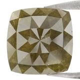 Natural Loose Square Green Color Diamond 2.71 CT 8.36 MM Square Shape Rose Cut Diamond KDL2463