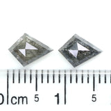 Natural Loose Kite Salt And Pepper Diamond Black Grey Color 1.37 CT 7.95 MM Kite Shape Rose Cut Diamond L2145