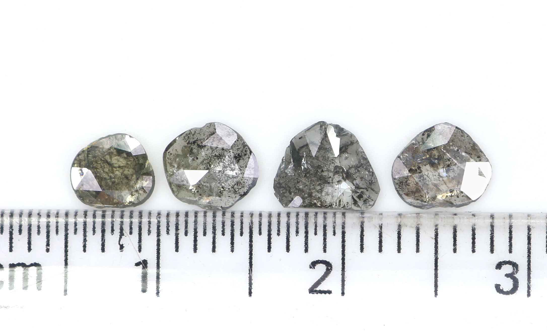 1.02 Ct Natural Loose Slice Shape Diamond Slice Salt And Pepper Diamond 4.80 MM Slice Natural Loose Diamond Slice Black Grey Diamond LQ2513