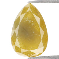 Natural Loose Pear Yellow Color Diamond 2.16 CT 9.99 MM Pear Shape Rose Cut Diamond L2089