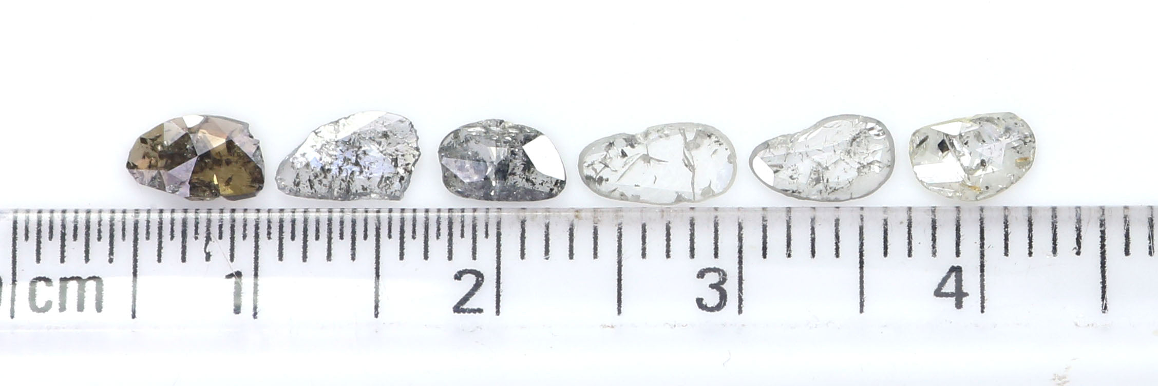 1.09 Ct Natural Loose Slice Shape Diamond Slice Salt And Pepper Diamond 5.25 MM Slice Natural Loose Diamond Slice Black Grey Diamond LQ2503