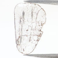 Natural Loose Slice Salt And Pepper Diamond Black Grey Color 0.96 CT 14.80 MM Slice Shape Rose Cut Diamond L9702