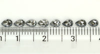 Natural Loose Pear Salt And Pepper Diamond Black Grey Color 1.11 CT 3.75 MM Pear Shape Rose Cut Diamond KDL1281