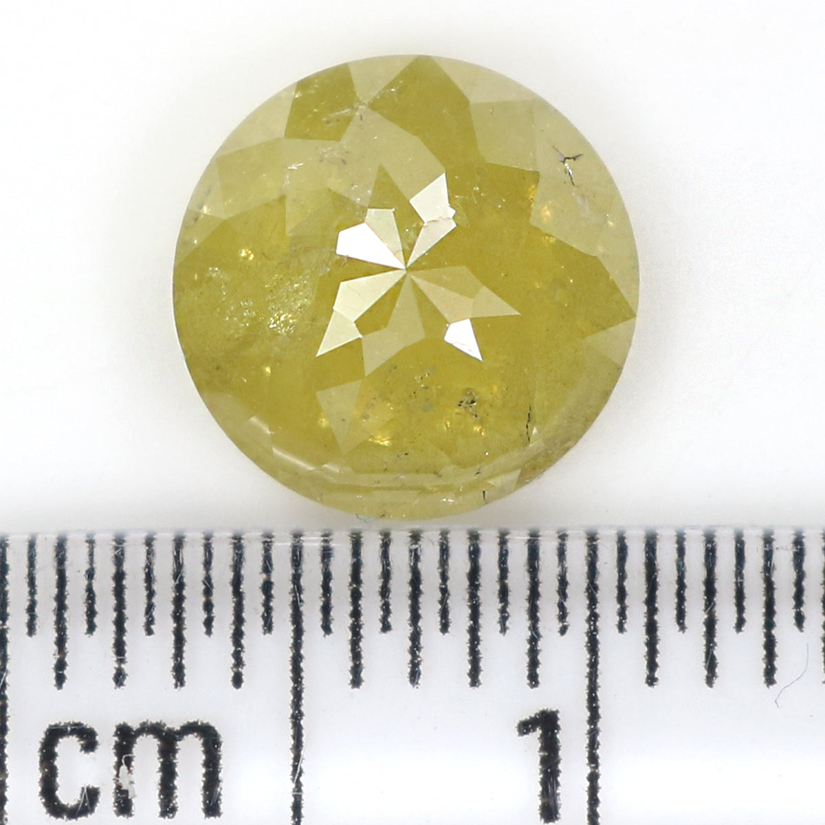 Natural Loose Round Rose Cut Yellow Color Diamond 2.01 CT 7.90 MM Rose Cut Shape Diamond L1562