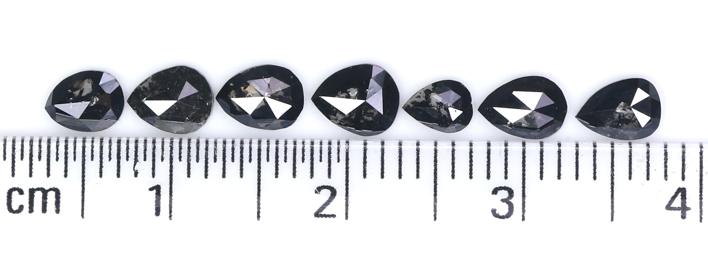 Natural Loose Pear Black Color Diamond 1.41 CT 4.00 MM Pear Shape Rose Cut Diamond L1619