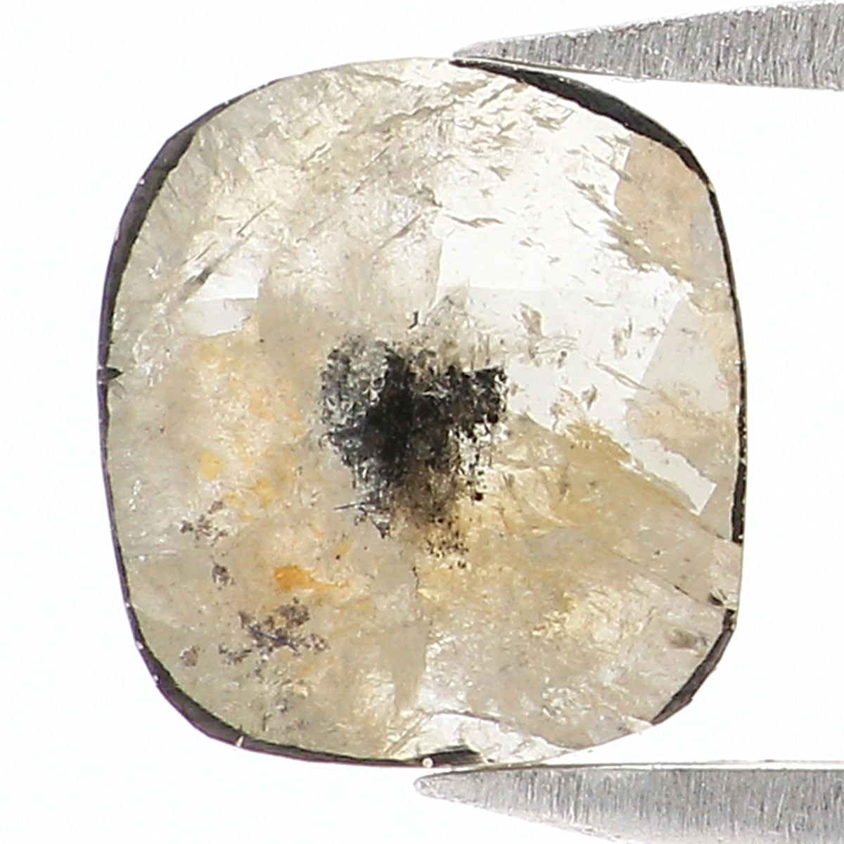 0.70 CT Natural Loose Cushion Shape Diamond Grey Color Cushion Rose Cut Diamond 6.60 MM Natural Cushion Shape Grey Color Diamond LQ7126