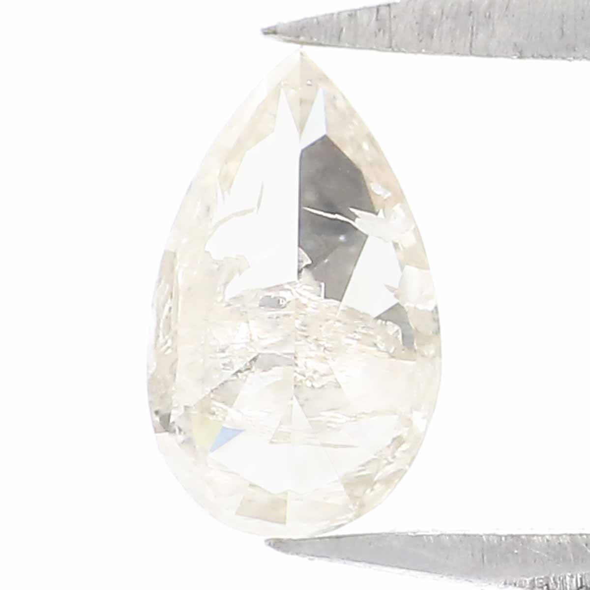 Natural Loose Pear Grey Yellow Color Diamond 0.39 CT 6.10 MM Pear Shape Rose Cut Diamond L7423