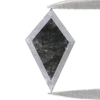 Natural Loose Kite Salt And Pepper Diamond Black Grey Color 0.37 CT 6.68 MM Kite Shape Rose Cut Diamond KDK2581