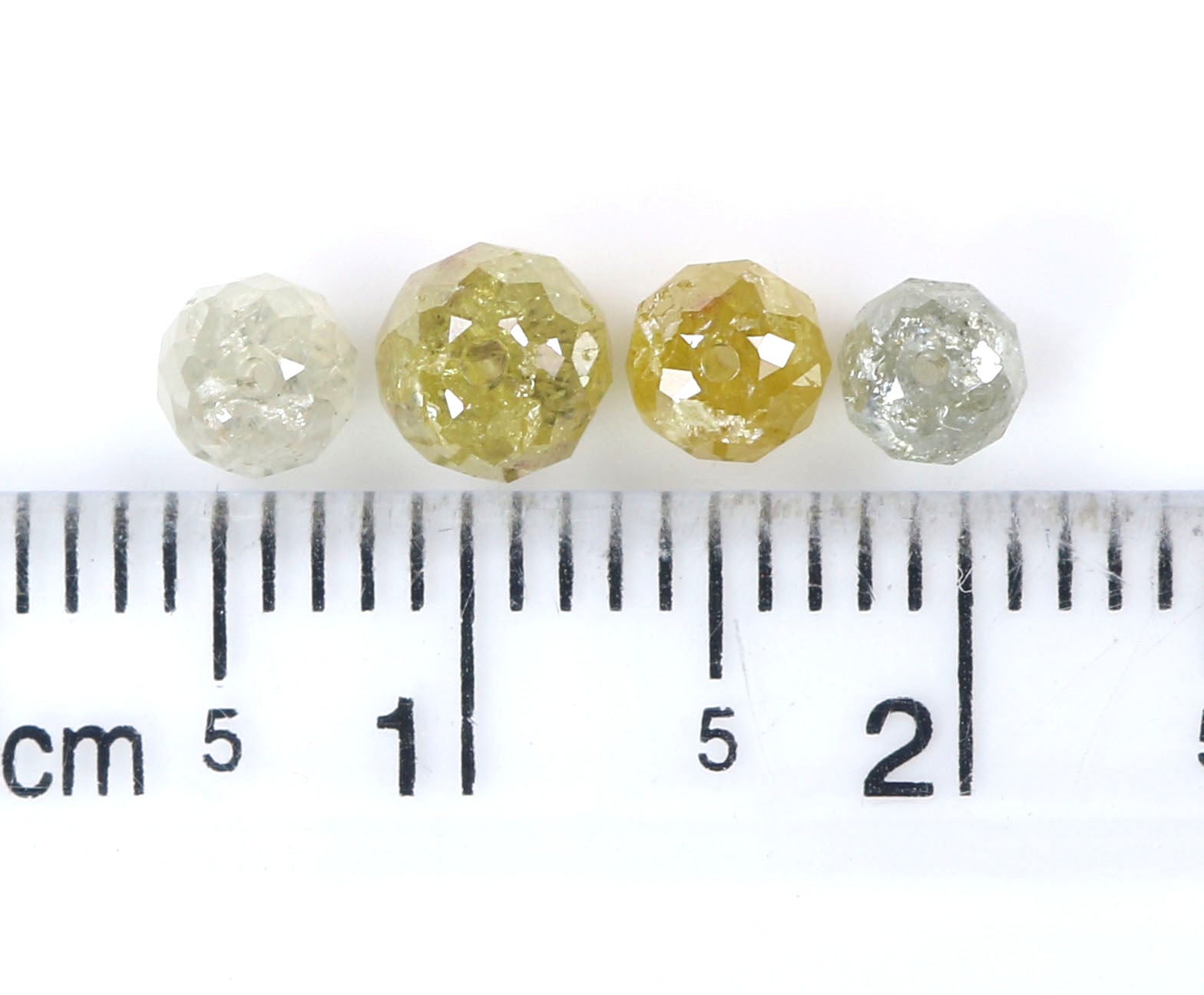 Natural Loose Round Bead Yellow Gray Color Diamond 2.31 CT 3.60 MM Bead Shape Rose Cut Diamond L1807