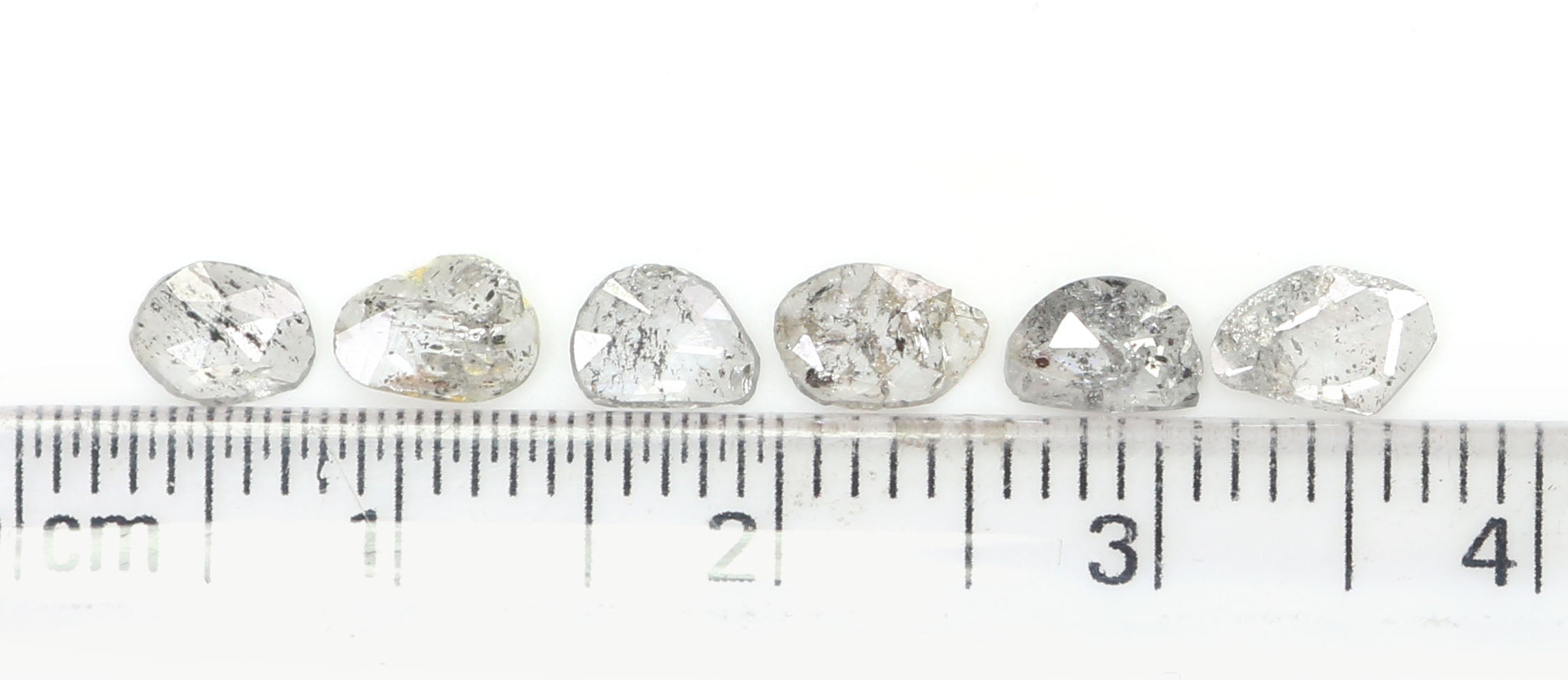 1.10 Ct Natural Loose Slice Shape Diamond Salt And Pepper Slice Diamond 4.90 MM Natural Black Grey Color Slice Irregular Cut Diamond LQ2526
