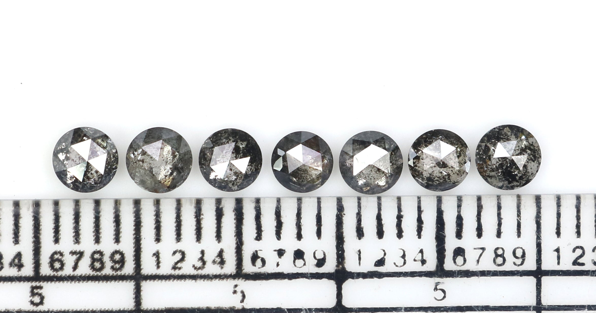 1.10 Ct Natural Loose Round Rose Cut Diamond Salt And Pepper Round Shape Diamond 3.30 MM Natural Black Grey Round Rose Cut Diamond LQ2782