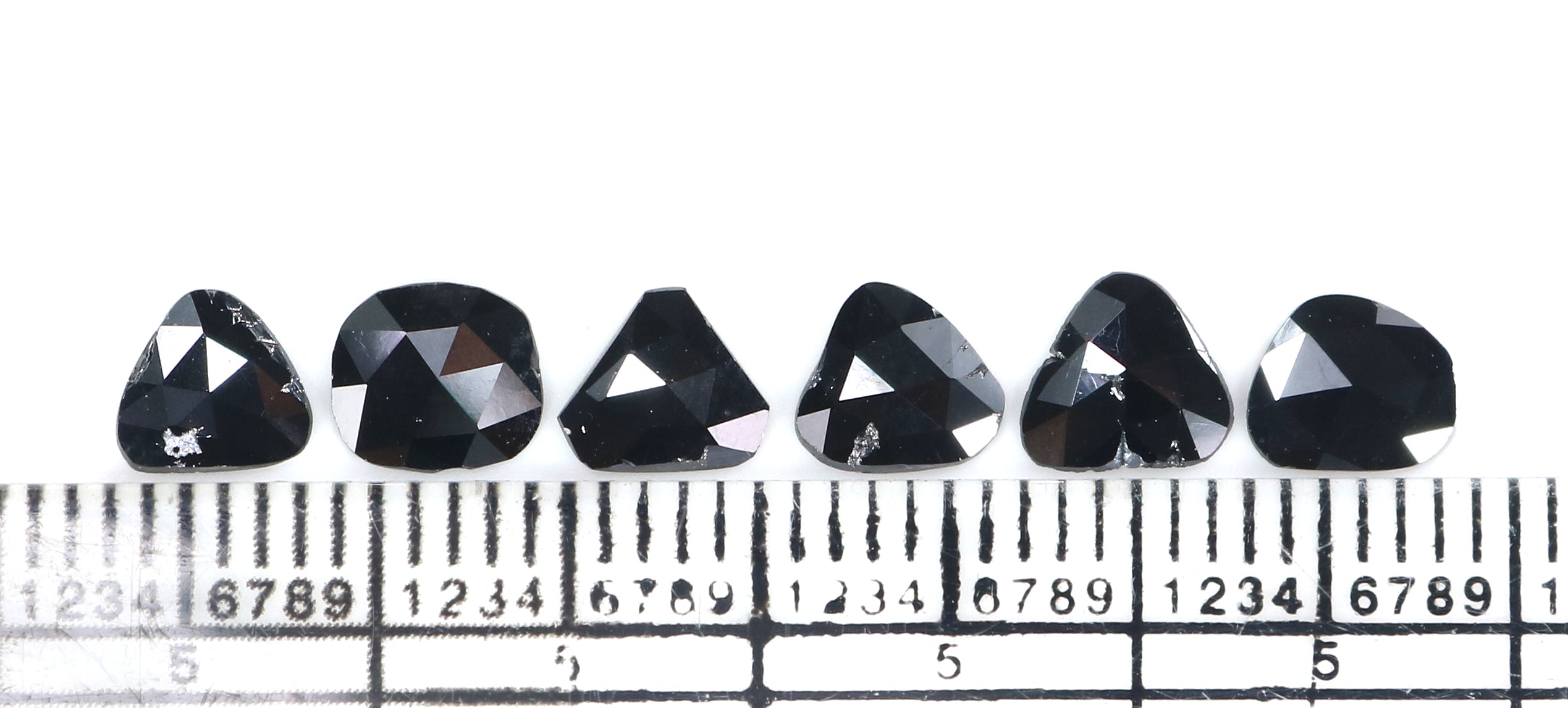 1.30 CT Natural Loose Slice Shape Diamond Black Color Slice Cut Diamond 5.60 MM Natural Loose Black Color Slice Rose Cut Diamond LQ2703