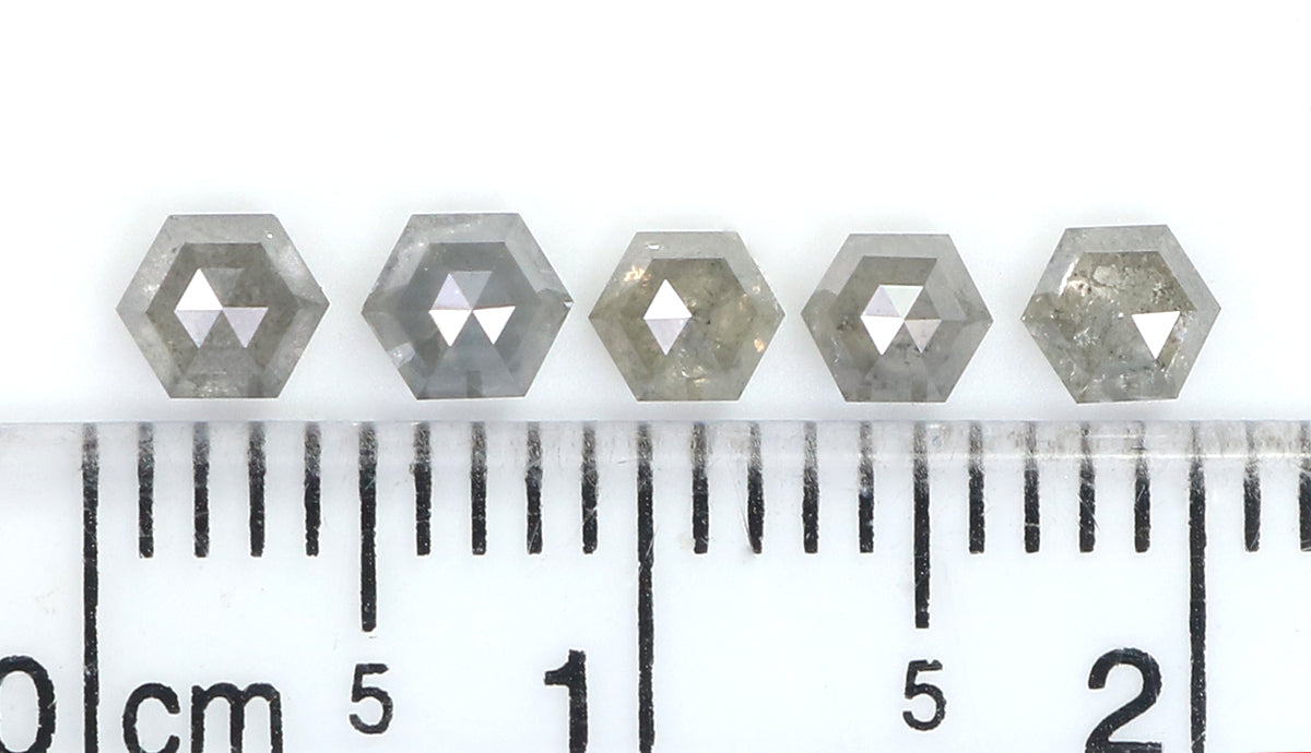 1.01 CT Natural Loose Hexagon Shape Diamond Grey Color Hexagon Cut Diamond 3.10 MM Natural Loose Grey Hexagon Shape Rose Cut Diamond QK1837