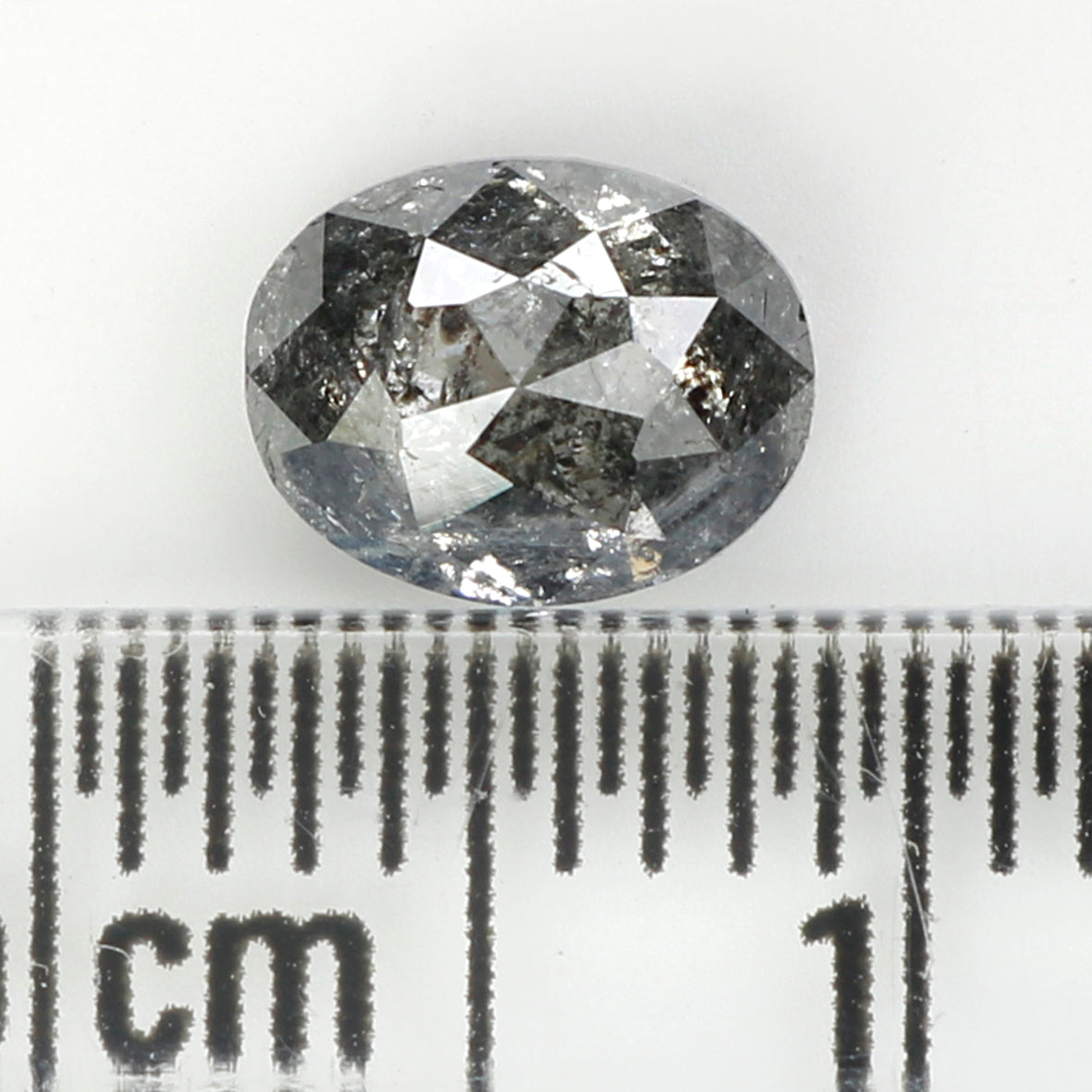 0.91 Ct Natural Loose Oval Shape Diamond Black Grey Color Diamond 6.60 MM Natural Loose Diamond Salt and Pepper Oval Shape Diamond QL665