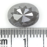 Natural Loose Oval Salt And Pepper Diamond Grey Color 3.07 CT 9.85 MM Oval  Rose Cut Shape Diamond KDL1094