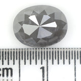 Natural Loose Oval Salt And Pepper Diamond Grey Color 3.07 CT 9.85 MM Oval  Rose Cut Shape Diamond KDL1094