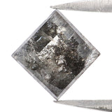 Natural Loose Kite Salt And Pepper Diamond Black Grey Color 0.88 CT 7.80 MM Kite Shape Rose Cut Diamond KDL2107