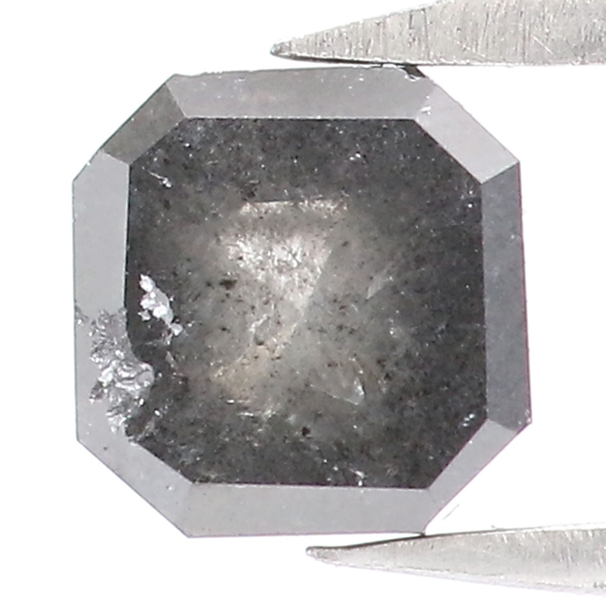 0.87 CT Natural Loose Radiant Shape Diamond Salt And Pepper Radiant Cut Diamond 4.90 MM Natural Black Grey Radiant Rose Cut Diamond LQ5859