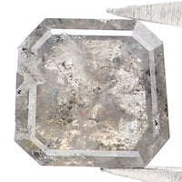 Natural Loose Radiant Salt And Pepper Diamond Grey Color 0.97 CT 5.60 MM Radiant Shape Rose Cut Diamond KR723