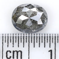 Natural Loose Oval Salt And Pepper Diamond Black Grey Color 1.17 CT 6.95 MM Oval Shape Rose Cut Diamond KDL1540