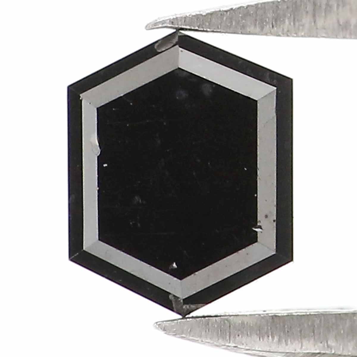 Natural Loose Hexagon Diamond, Hexagon Black Color Diamond, Natural Loose Diamond, Hexagon Rose Cut Diamond 0.49 CT Hexagon Shape KR2646