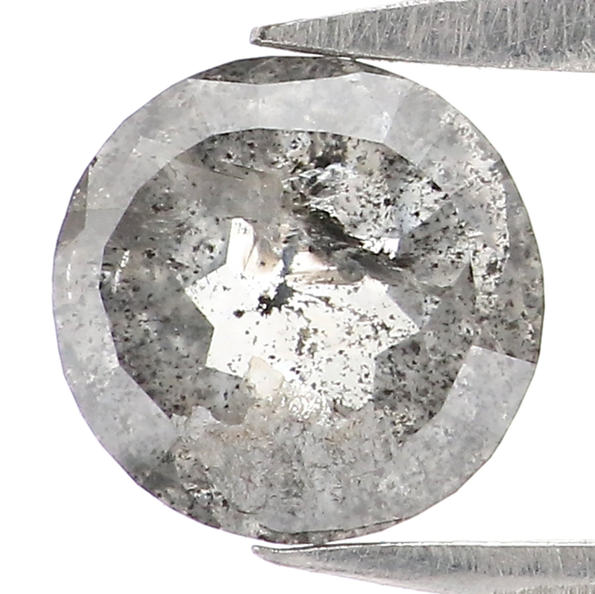 0.92 CT Natural Loose Round Rose Cut Diamond Salt And Pepper Round Diamond 6.20 MM Natural Loose Black Grey Color Rose Cut Diamond LQ2759