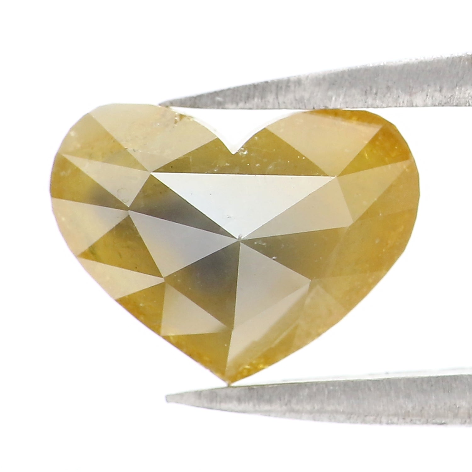 Natural Loose Heart Yellow Color Diamond 2.34 CT 7.34 MM Heart Shape Rose Cut Diamond L2694