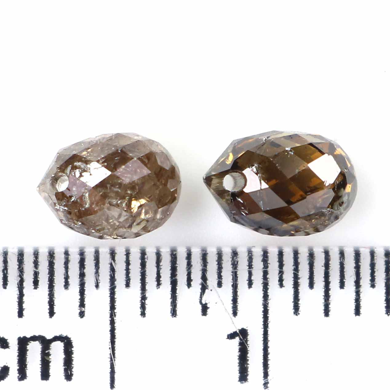 Natural Loose briolette Brown Color Diamond 0.99 CT 4.70 MM Drop Shape Rose Cut Diamond L178