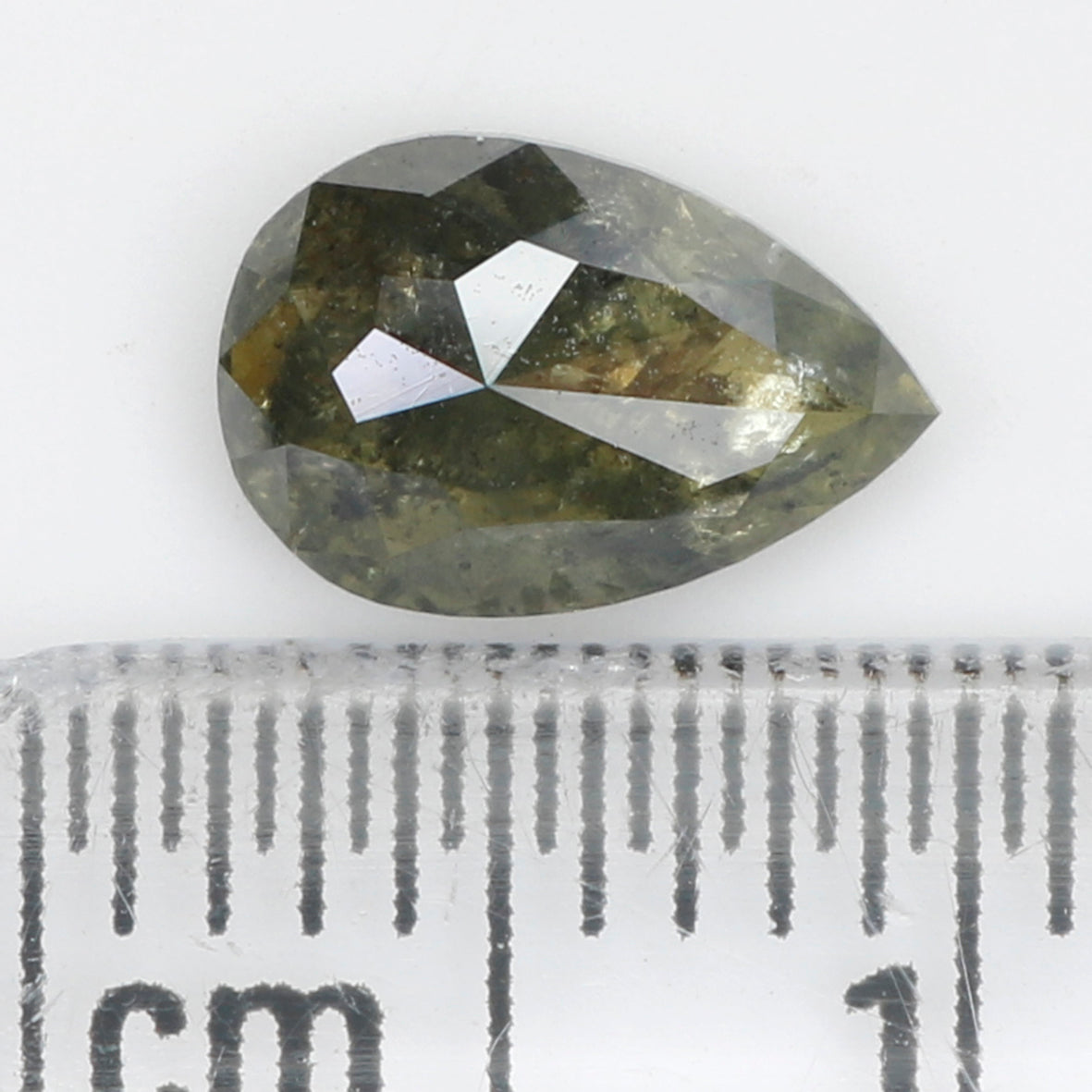 0.89 CT Natural Loose Pear Diamond Green Color Pear Cut Diamond 7.80 MM Natural Loose Diamond Pear Rose Cut Diamond Pear Shape Diamond QL454