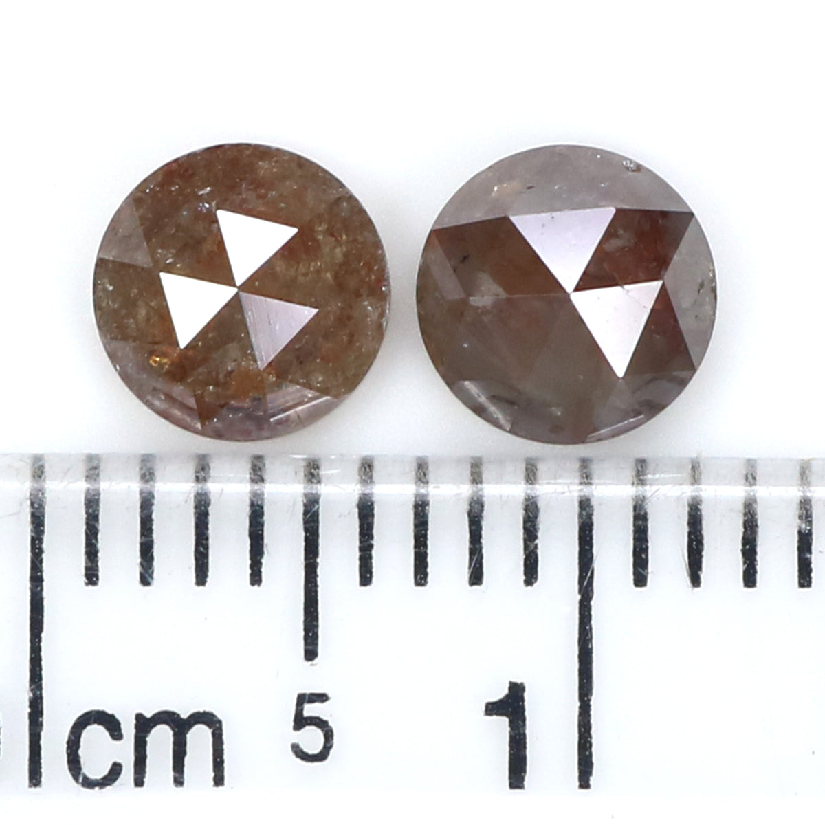 Natural Loose Round Rose Cut Grey Brown Color Diamond 1.51 CT 5.40 MM Round Rose Cut Shape Diamond L7794