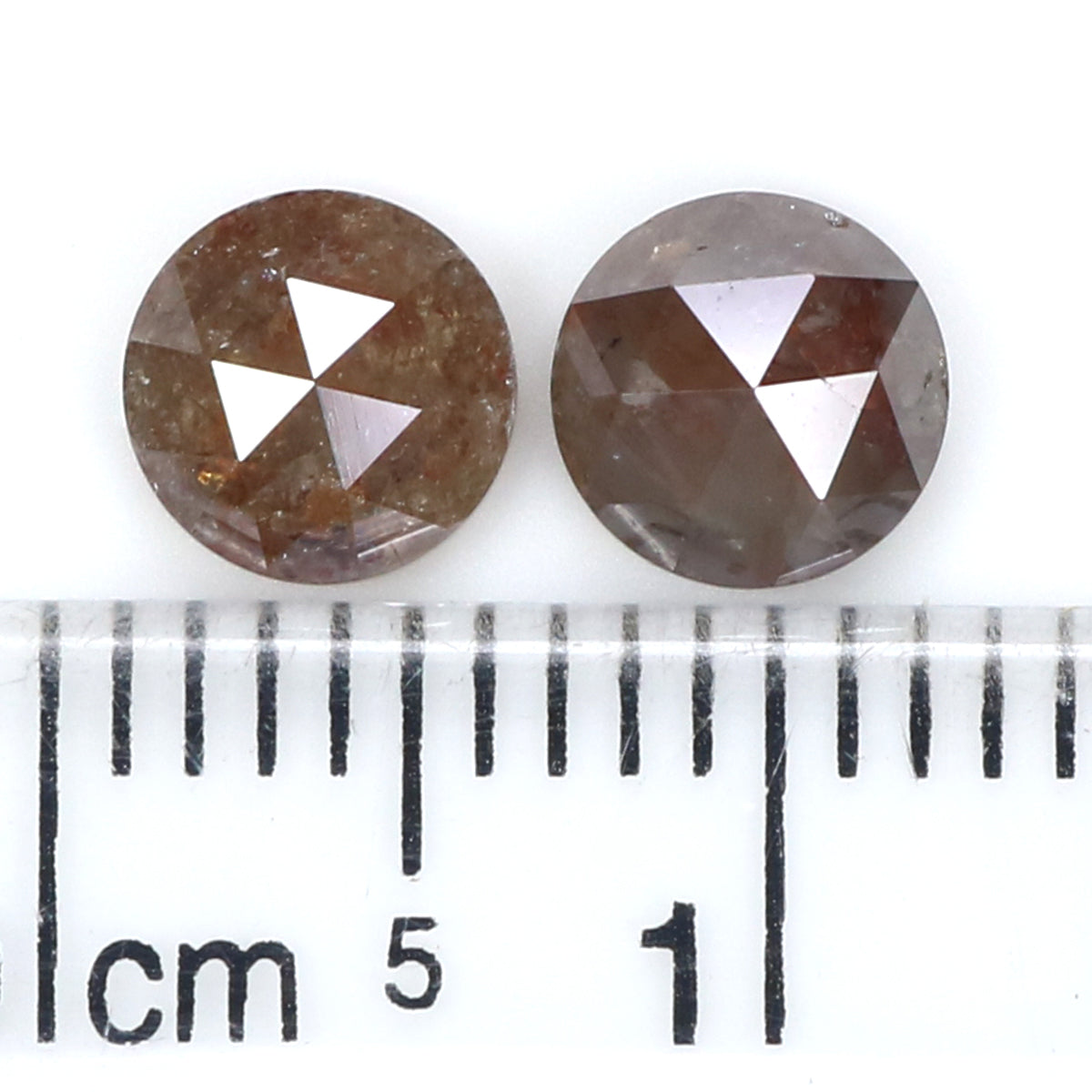 1.51 CT Natural Loose Round Rose Cut Pair Diamond Brown Color Round Shape Diamond 5.40 MM Natural Grey Color Round Rose Cut Diamond LQ7794