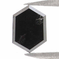 Natural Loose Hexagon Diamond, Hexagon Black Color Diamond, Natural Loose Diamond, Hexagon Rose Cut Diamond 0.42 CT Hexagon Shape KR2647