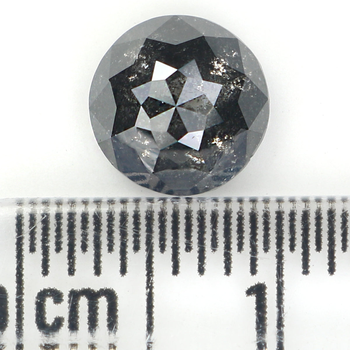 1.47 Ct Natural Loose Round Rose Cut Diamond Black Color Rose Cut Diamond 7.00 MM Natural Loose Salt And Pepper Rose Cut Diamond QL1206